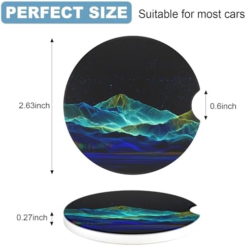 2 Pack Car Cup Holder Coaster, 2.63 inch Anti Slip Insert Absorbent Ceramic Car - Image 7