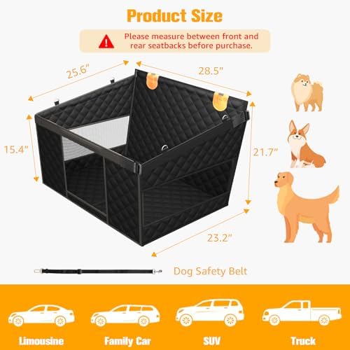 PETICON Large Dog Car Seat, Back Seat Extender - Image 2