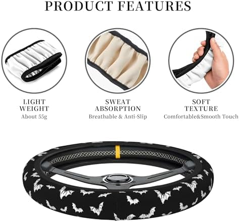 Halloween Bats Steering Wheel Cover - Image 6