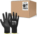 DULFINE Safety Work Gloves for Men 60 Pairs, Ultra-Thin PU Coated Black M by DULFINE