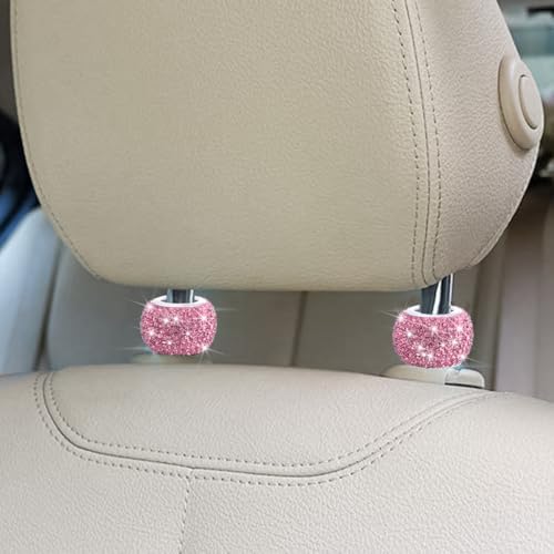 4PCS Bling Car Headrest Collars, Crystal Rhinestone Vehicle Head Rest Collars - Image 3