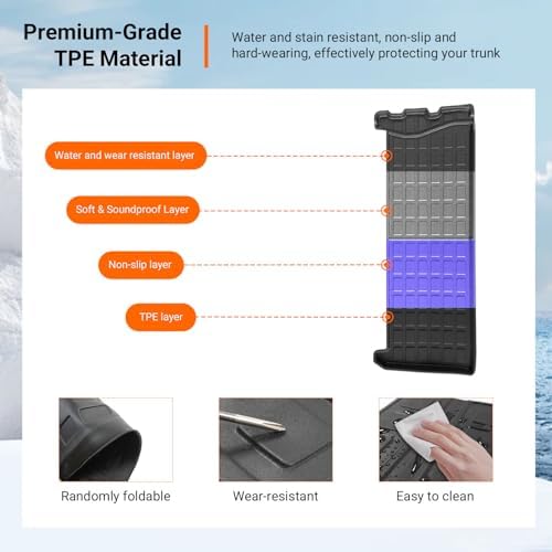 powoq 7&8 Seats Cargo Mat Trunk Mat Compatible - Image 5