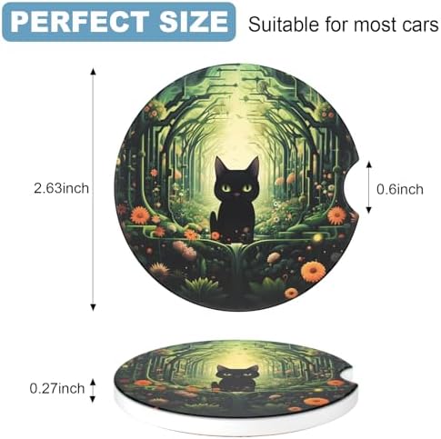 2 Pack Car Cup Holder Coaster, 2.63 inch Anti Slip Insert Absorbent Ceramic Car - Image 7
