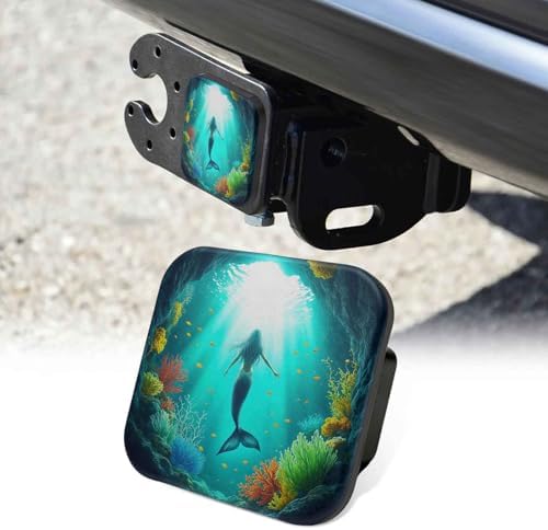 2 Inch Mermaid Ocean Fish Trailer Hitch Cover Rubber Receiver Tube Plug Cap by Unknown