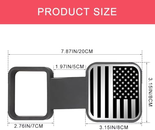 2 Inch Trailer Hitch Cover, Tow Hitch Covers, American Flag Tow Receiver Tube - Image 2