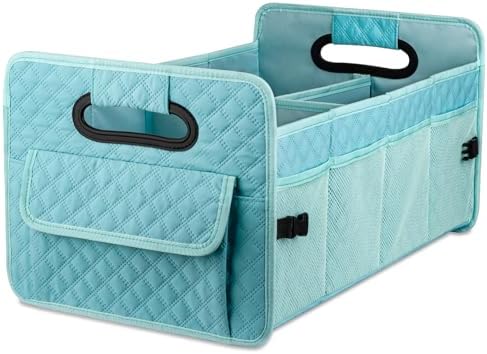 Car Trunk Organizer for SUV, Collapsible Car Storage Organizer Lake Blue by JiatuA