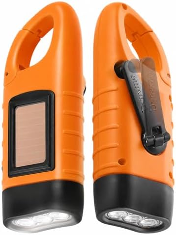 Simpeak 2-Pack Hand Crank Solar Powered Flashlight, Emergency Rechargeable LED by Simpeak