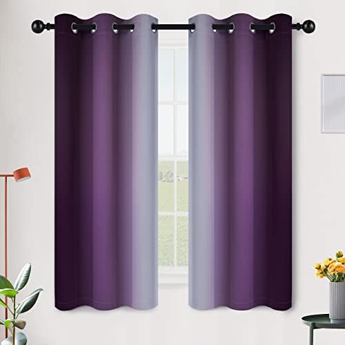 SimpleHome Ombre Purple to Grey White Curtains by SimpleHome