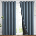 Yakamok Stone Blue 100% Blackout Curtains 96 Inches Long 62" Wide 2 Panel by Yakamok