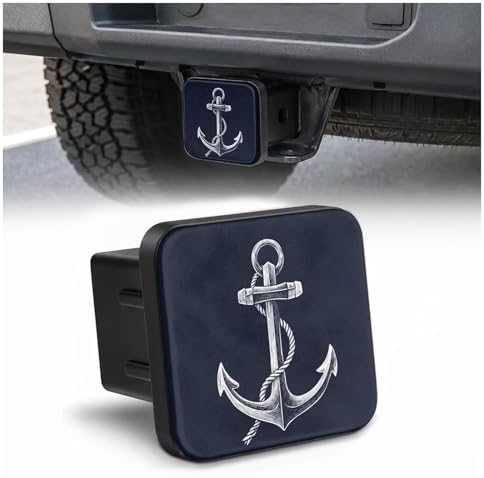 Anchor Hitch Cover Receiver Tube Hitch Plug Nautical Anchor Navy Blue Tow Hitch by Unknown