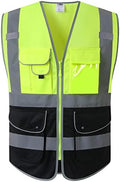 JKSafety Safety Vest for Men Women Reflective Hi Vis JK150 YBlack L by JKSafety