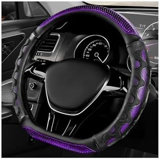 D-Shaped Steering Wheel Cover, Leather Car Wheel Protector by YTFRL