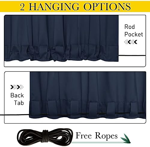 NICETOWN 2 Panels Weighted Blackout Outdoor Curtains - Image 3