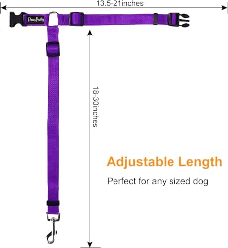 PawsPawty 2 Pack Headrest Dog Car Safety Seat Belt Adjustable Nylon Fabric Car - Image 3