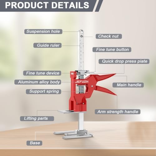 Labor Saving Arm Jack 2 Pack 440LB Capacity Height Adjustment Hand Jack - Image 2