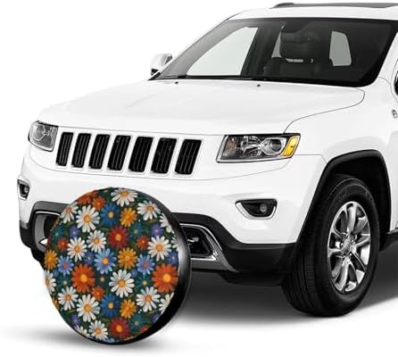 Hippie Floral Tire Covers Daisy Cute Windproof Tire Accessories - Image 2