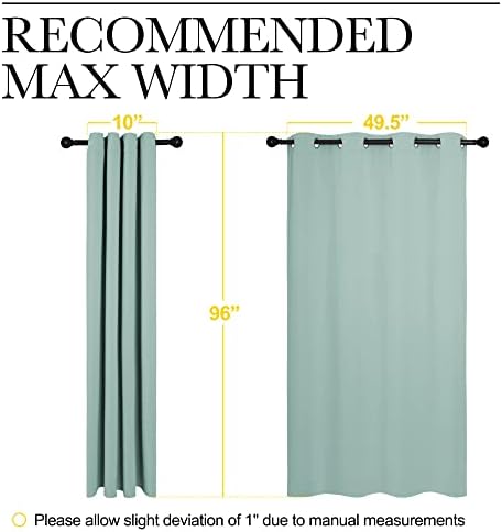 NICETOWN Aqua Blue Blackout Curtains 96" Long - Image 7