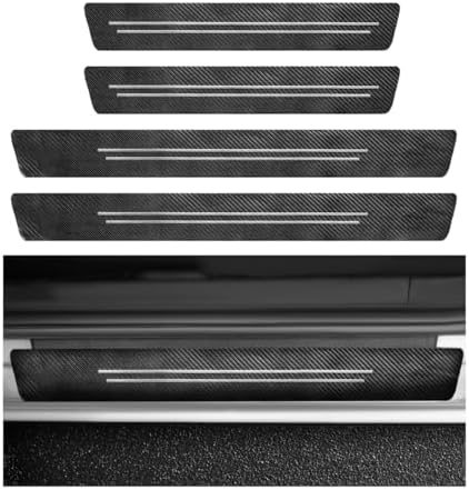 4 PCS Car Door Sill Protector, Anti-Scratch Carbon Fiber Car Door Entry Guards by Unknown