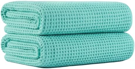 MICROFI New Microfiber Waffle Bath Towels, 2 Pieces, Fast Drying, Lint Free 430 by Unknown