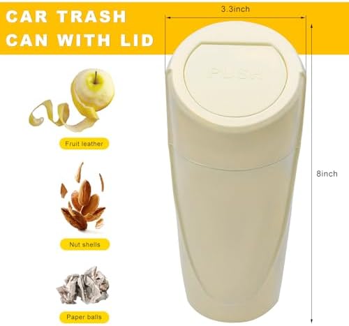 Car Trash Can Bin with Lid, Leakproof Portable Garbage Trash Bin Mini Cup - Image 2