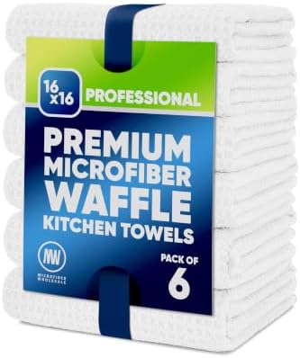 Kitchen Towels - Microfiber Waffle Weave Towels | Absorbent, No Lint, Commercial by MicrofiberWholesale