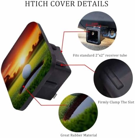 Golf Tube Hitch Cover 2 Inch Sport Golf Ball Grass Hole Sunlight Rubber - Image 3