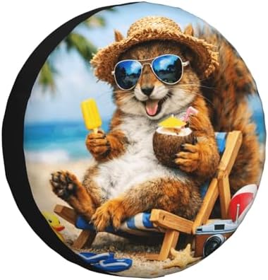 Squirrel Spare Tire Cover Weatherproof Wheel Protectors Universal Wheel Covers by Unknown