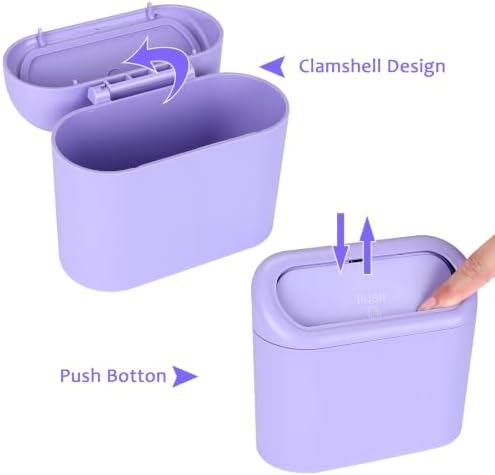 Accmor Car Trash Can with Lid, 2 Pack Mini Vehicle Garbage Can, Leakproof Auto - Image 3