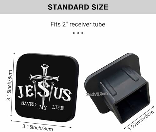 Swono Tow Hitch Cover He Saved My Life 2 inch Rubber Practical Tow Receiver - Image 2