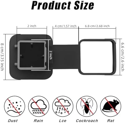Rubber 2 Inch Trailer Hitch Covers, American Flag Tow Tube Cover Plug Cap - Image 2