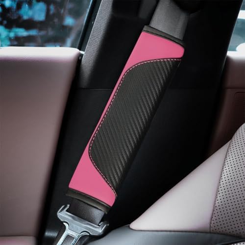 Osilly 2PCS Carbon Fiber Leather Seat Belt Shoulder Pads - Image 6