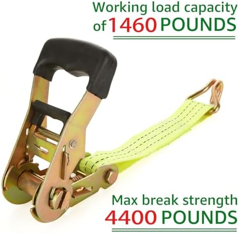 4 Pack 1.5 Inch x 20 ft Ratchet Straps - Image 5