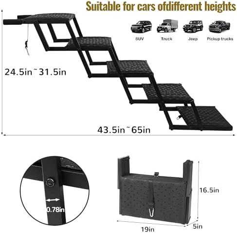 Extra Wide Dog Stairs for Car - Image 4