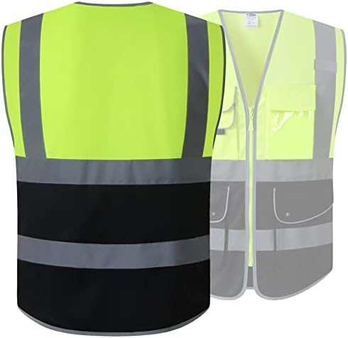 JKSafety Safety Vest for Men Women Reflective Hi Vis JK150 YBlack L - Image 5