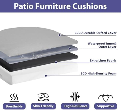 IPYNBAP Outdoor Chair Cushions Set of 4 -Waterproof Outdoor Seat Cushions - Image 2