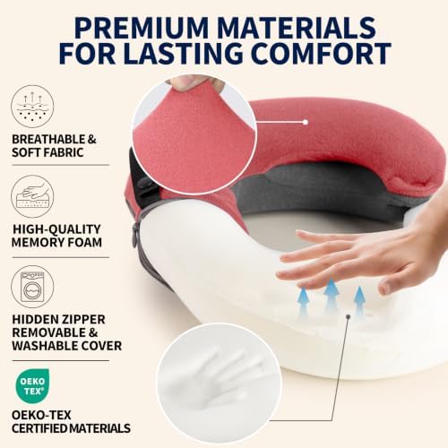 BUYUE Kids Travel Pillows for Airplane, Memory Foam 360° Head Support Sleeping - Image 4