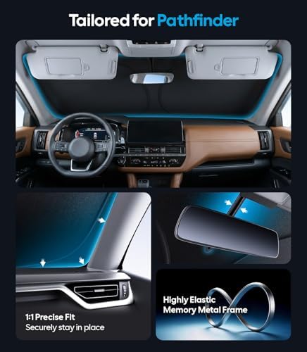 Wigoo for Nissan Pathfinder Windshield Sunshade, Custom Fit, Keeps Cool - Image 4