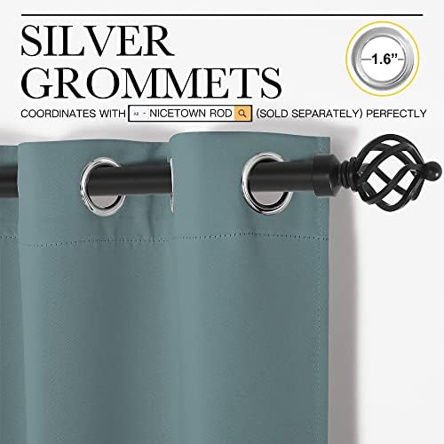 NICETOWN Greyish Blue Blackout Curtains - Image 3
