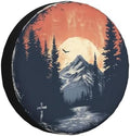 Spare Tire Cover Mountains Sunset Landscape Wheel Covers Weatherproof Universal by Unknown