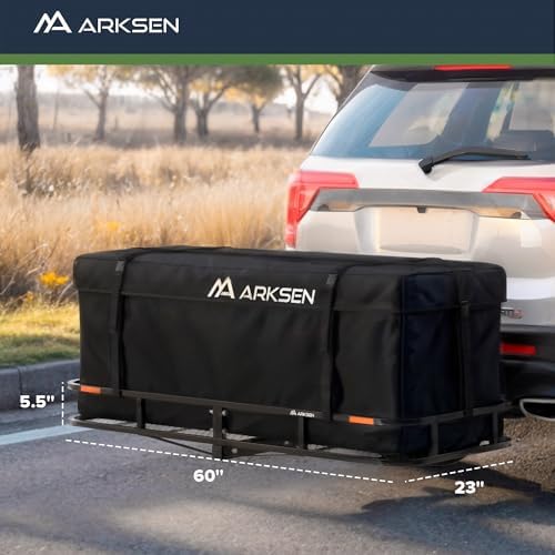 ARKSEN Folding Hitch Cargo Carrier w/Bag, Stabilizer - Image 5