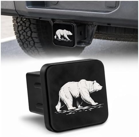2" Hitch Cover White Bear Rubber Towing Hitch Covers Hitch Protector by Unknown