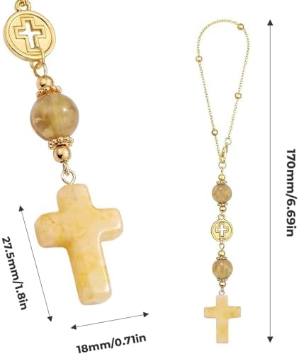 Cross for Car Mirror Hanging, Drive Safe Rear View Mirror Cross Ornament Charm - Image 5