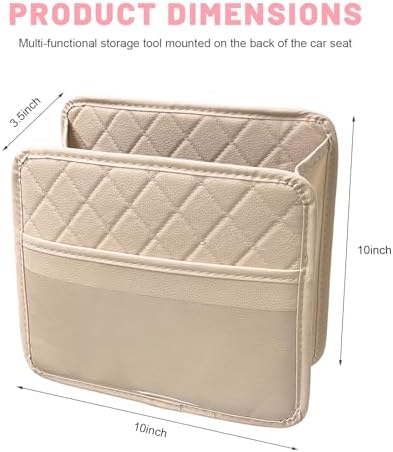 Car Seat Back Organizer, Waterproof Leather Auto Backseat Storage Pocket - Image 2