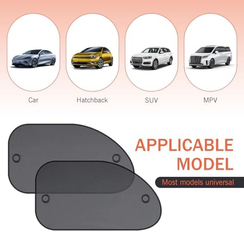 Downhill 2 PCS Car Side Window Sun Shade, Sun Protection Breathable Mesh - Image 6