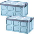 Lidded Storage Bins 2 Pack 30L Collapsible Storage Box Crates Plastic Tote by jocabo