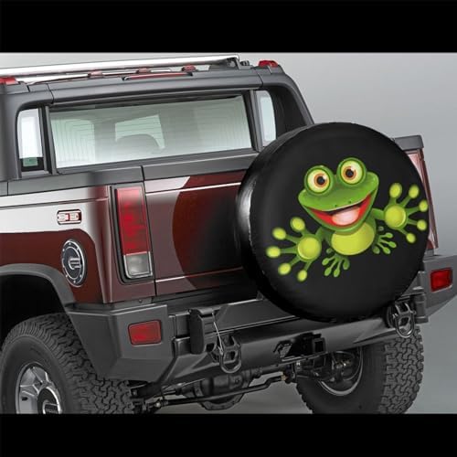 Cute Happy Frog with Big Eyes Spare Tire Cover Universal Waterproof Tire Wheel - Image 2