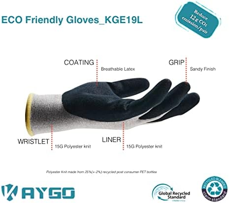 KAYGO Women's Work Gloves, Sandy Latex Grip, Breathable - Image 2