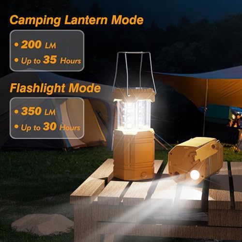 Electric LED Camping Lantern, Portable 3000mAh Solar Hand Crank Flashlight - Image 3