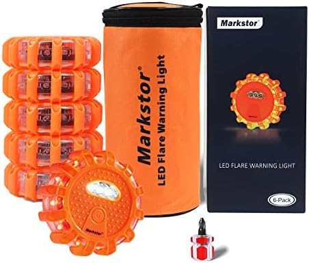 6 Pack LED Road Flare by Markstor