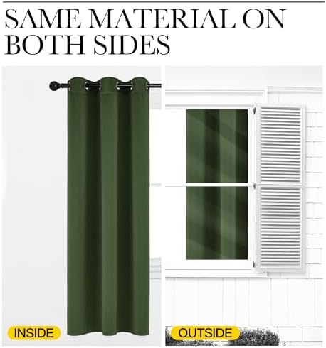 NICETOWN Dark Green Blackout Curtains - Image 6